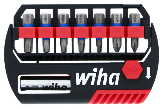 Wiha-70098-Wiha 70098 8 Piece TerminatorBlue Impact Bit Set With Magnetic Bit Holder - 1 Inch Bits