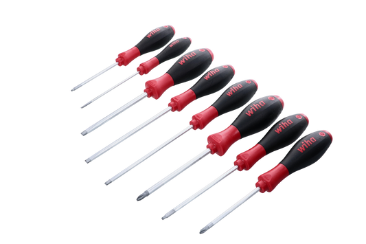 Wiha-30289-Wiha 30289 8 Piece SoftFinish Slotted and Phillips and Square Screwdriver Set